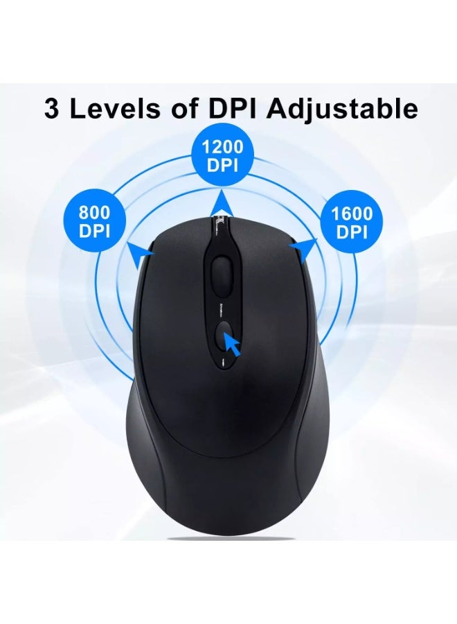 Nengshi M256 Dual Mode Wireless, Bluetooth  Silent Click Mouse - Optical Sensor 1200 DPI Rechargeable USB C - Image 4