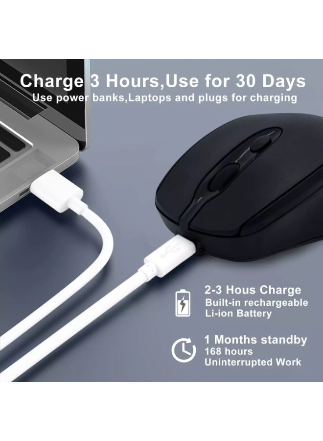 Nengshi M256 Dual Mode Wireless, Bluetooth  Silent Click Mouse - Optical Sensor 1200 DPI Rechargeable USB C - Image 2