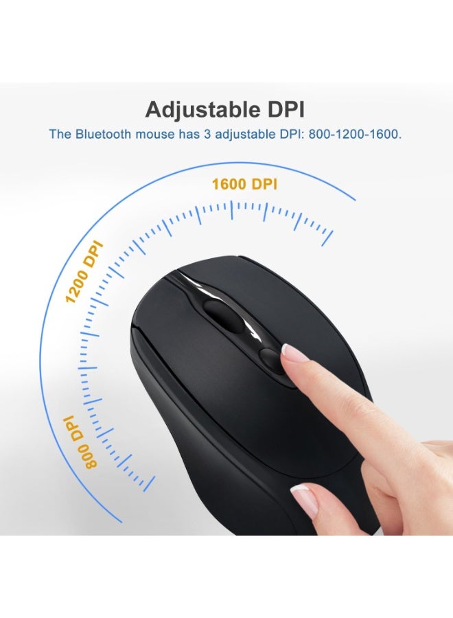Dual Mode Wireless 2.4Ghz , Bluetooth 5.2  Silent Click Ergonomic Mouse - Optical Sensor 1600 DPI Rechargeable USB C for Laptop/PC/iPad/MacBook Pro/Air - Image 5