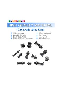 Glarks Glarks 510Pcs Metric M3 M4 M5 Alloy Steel Socket Cap Screws Hex Head Bolt Nuts Assortment Kit - Black Oxide Finish  - Image 3