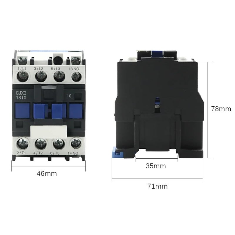 CJX2 1810 AC Contactor 18A 3 Phase DIN Rail Mount 3P 1NO Coil Voltage AC 24V - Image 5