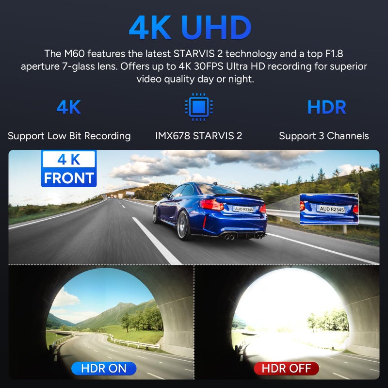 SJCAM SJCAM 4K Car Dash cam Front,IMX678 Starvis 2 Night Vision Dash Camera for Cars, F1.8, 170°FOV with HDR, 5G Wireless WiFi, Ultra-Precise GPS, 24/7 Hours Parking Mode - Image 2