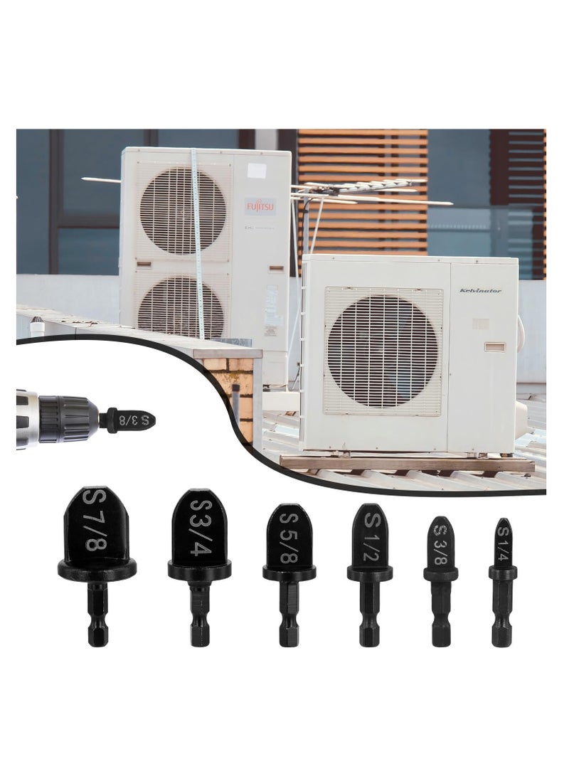 SYOSI HVAC Swaging Tool Set, Air Conditioner Flaring Tool HVAC Swage Tool Repairing Kit Boring Drill Copper Tube Expender with Keychain & Carabiner & 7/8'', 3/4'', 5/8'', 1/2'', 3/8'', 1/4'' Bits - Image 1