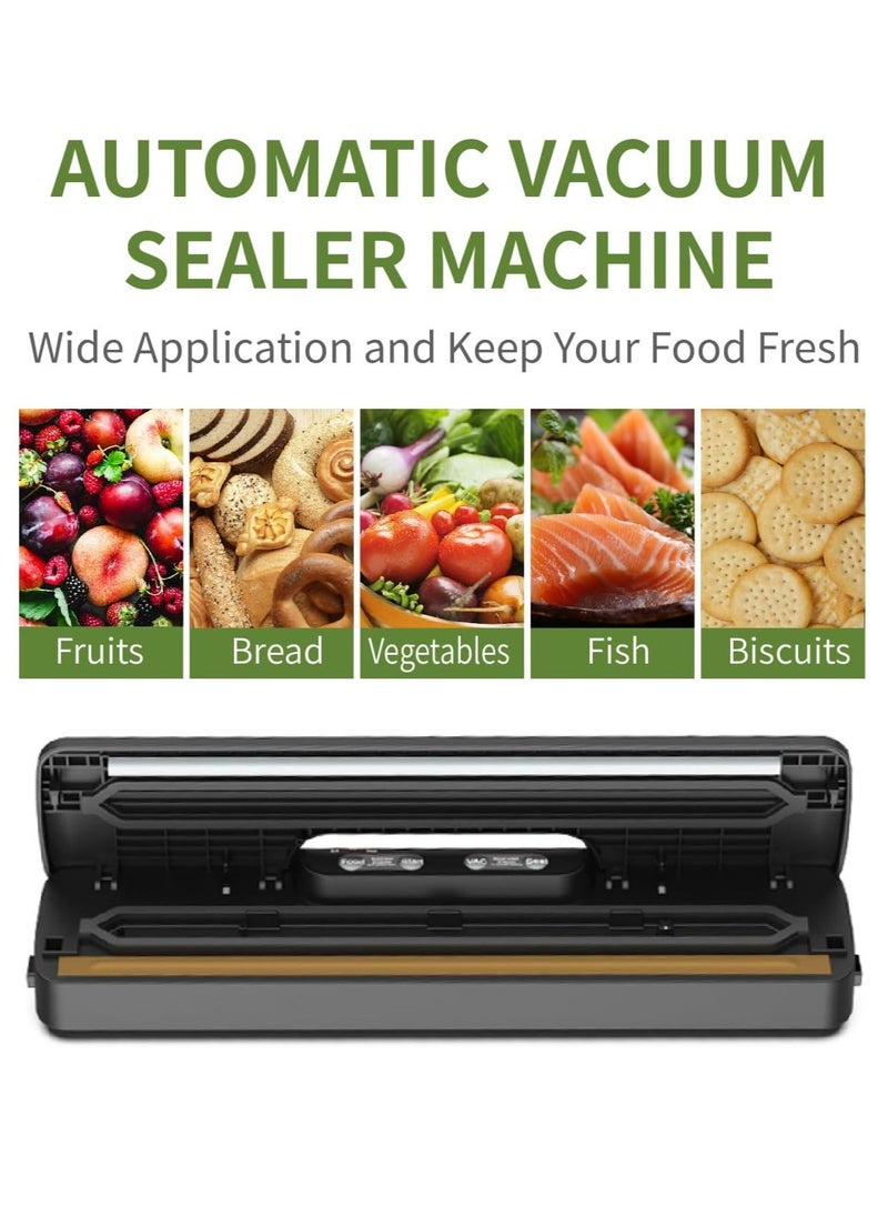 Lezonic Vacuum Sealer Machine with 5PCS(17*25cm) Seal Bags, Automatic Food Sealer, Vacuum Packing Machine for Food Storage,Vacuum Packer Machine for Sous Vide Cooking Dry & Moist Food Modes，With UK PLUG  - Image 5