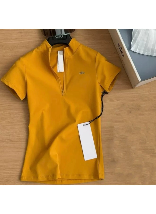 Alo Yoga sports t-shirt yellow