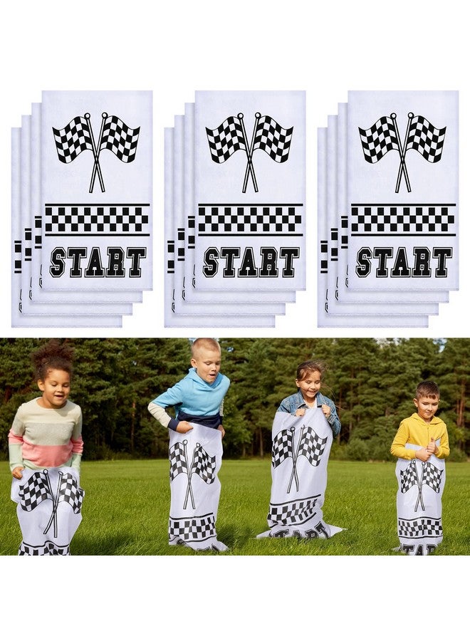 Cindeer 12 Pieces Potato Sack Race Bags Race Car Party Favors Outdoor Lawn Games Potato Sack Race Jumping Bags Race Car Themed Party Supplies Backyard Field Day Birthday Party Game  - Image 2