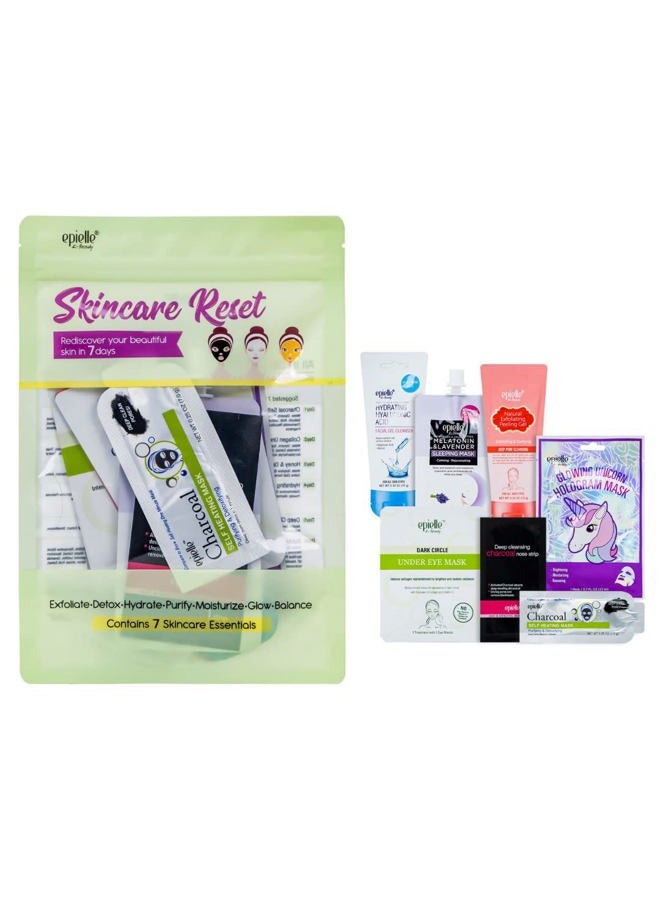 Epielle Skincare Reset 7-Day Kit, Korean Beauty, Korean Skincare, All in one Kit, Gift Set, Beauty Gift, Spa Day, Easter Gifts (Pack of 1, Skincare Reset 7-Day Kit) - Image 1