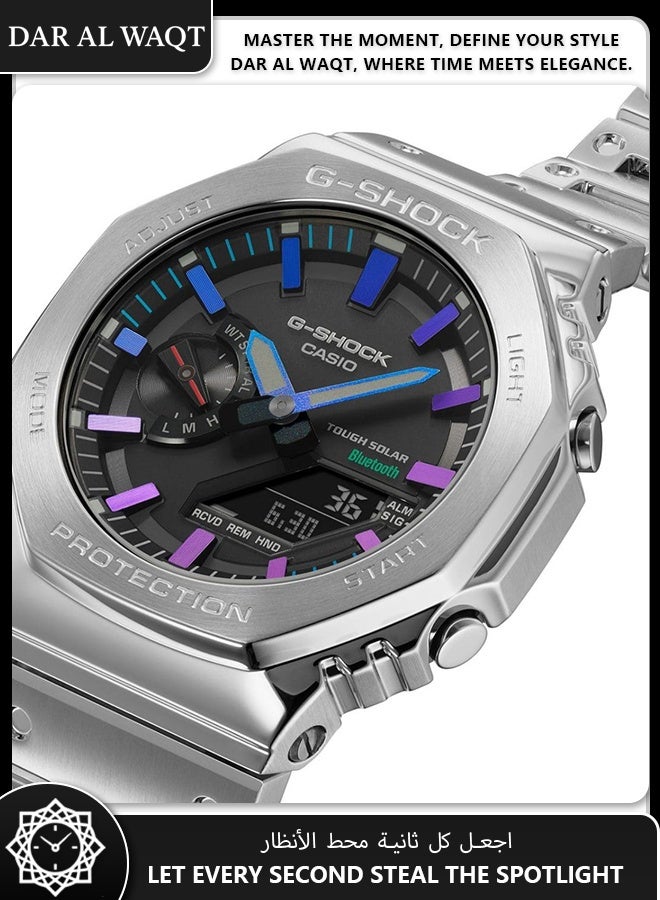 Casio G-Shock GM-B2100PC-1A 40th Anniversary Limited Edition - Full Metal Rainbow Spectrum Finish, Octagonal Bezel Design, Bluetooth Connectivity, Solar Powered, Shock Resistant, 200M Water Resistant - Image 3