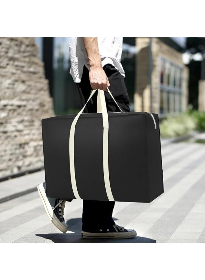 DUNISO 2Pcs Large Storage Bags,Moving Bags with Strong Zippers & Carrying Handles, Waterproof and Dustproof Storage Organizer Bag, Sturdy and Durable，for Bedding/Duvets/Pillows/Laundry/Clothes/Moving home，68*50*25cm - Image 2