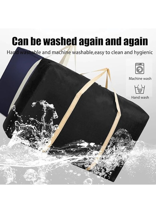 DUNISO 2Pcs Large Storage Bags,Moving Bags with Strong Zippers & Carrying Handles, Waterproof and Dustproof Storage Organizer Bag, Sturdy and Durable，for Bedding/Duvets/Pillows/Laundry/Clothes/Moving home，68*50*25cm - Image 4