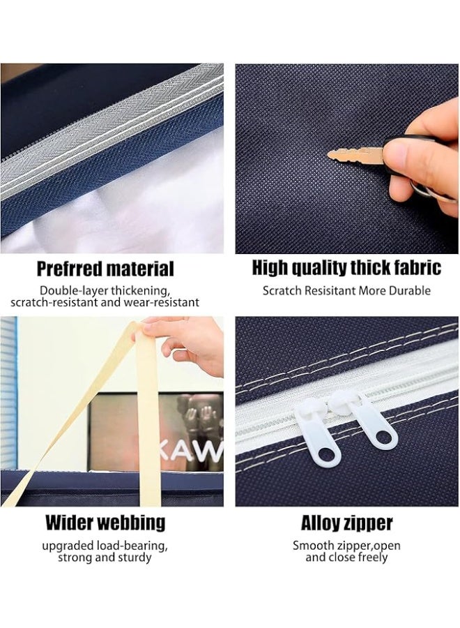 DUNISO 2Pcs Large Storage Bags,Moving Bags with Strong Zippers & Carrying Handles, Waterproof and Dustproof Storage Organizer Bag, Sturdy and Durable，for Bedding/Duvets/Pillows/Laundry/Clothes/Moving home，68*50*25cm - Image 3