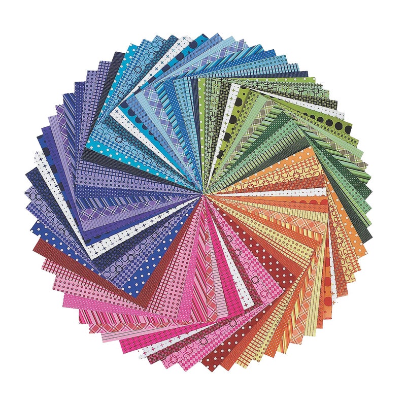 Fun Express Scrapbook Paper Books - Vibrant 12 X 12 Rainbow Paper Pack Scrapbook Kits for Adults and Kids - Crafts with 100 Sheets, Acid-Free - Image 1