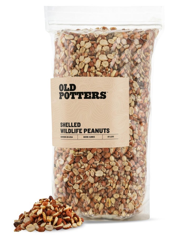 Old Potters Wildlife Shelled Peanuts, 10 lbs for Birds, Squirrels, and Wildlife. USA Grown Non-GMO, Organic Small Farm, Raw Shelled Peanuts. Wildlife Grade. - Image 1