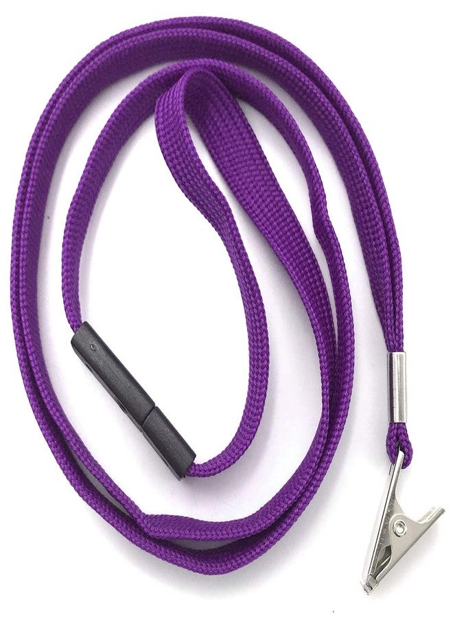 Bird Fiy Lanyards Breakaway Bulk Black Lanyards Neck Flat Safety Badge Lanyard Bulldog Clip (Purple, 50 PCS) - Image 4