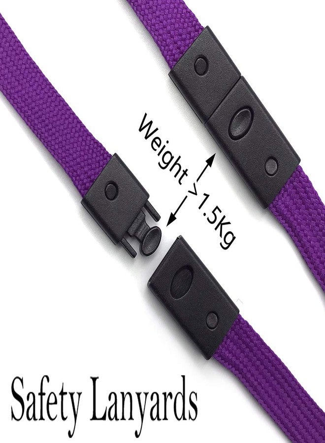 Bird Fiy Lanyards Breakaway Bulk Black Lanyards Neck Flat Safety Badge Lanyard Bulldog Clip (Purple, 50 PCS) - Image 3