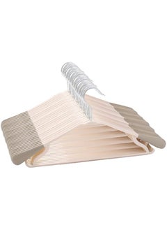 TYCOM Clothes Hangers 25 Pack Heavy Duty Durable Standard Clothes Hanger Plastic Suit Coat Shirt Hangers Space Saving Clothes Hanger with Rubber Coating 25 Pieces Beige.  - Image 1
