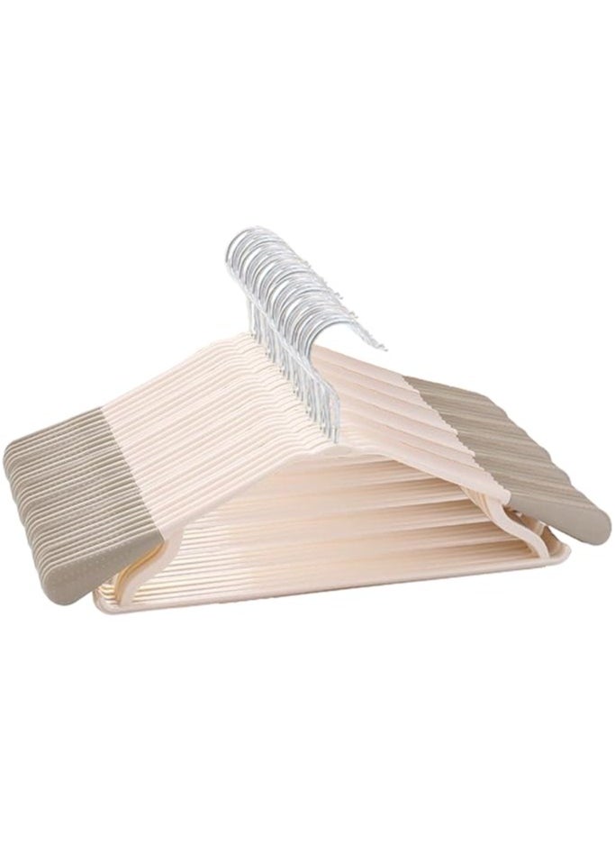 TYCOM Clothes Hangers 25 Pack Heavy Duty Durable Standard Clothes Hanger Plastic Suit Coat Shirt Hangers Space Saving Clothes Hanger with Rubber Coating 25 Pieces Beige.  - Image 1