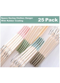 TYCOM Clothes Hangers 25 Pack Heavy Duty Durable Standard Clothes Hanger Plastic Suit Coat Shirt Hangers Space Saving Clothes Hanger with Rubber Coating 25 Pieces Beige.  - Image 2