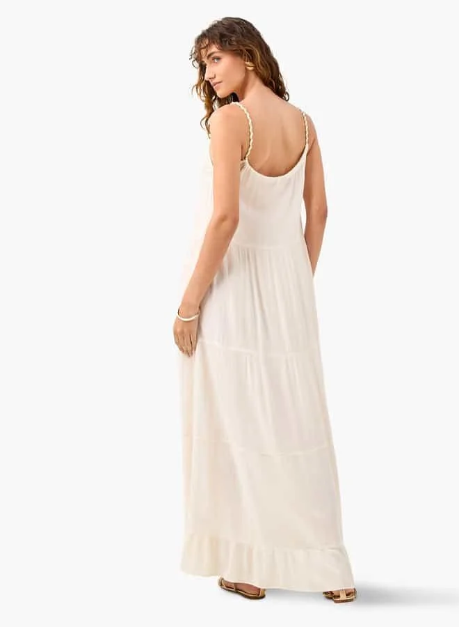 Splash FAV Tiered White Maxi Dress