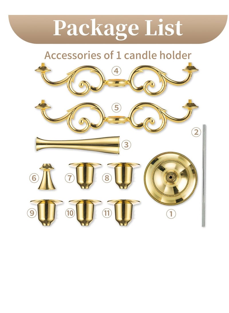general 5 Arms Decorative Candle Holder For Wedding and Candlelight Dinner Gold - Image 4