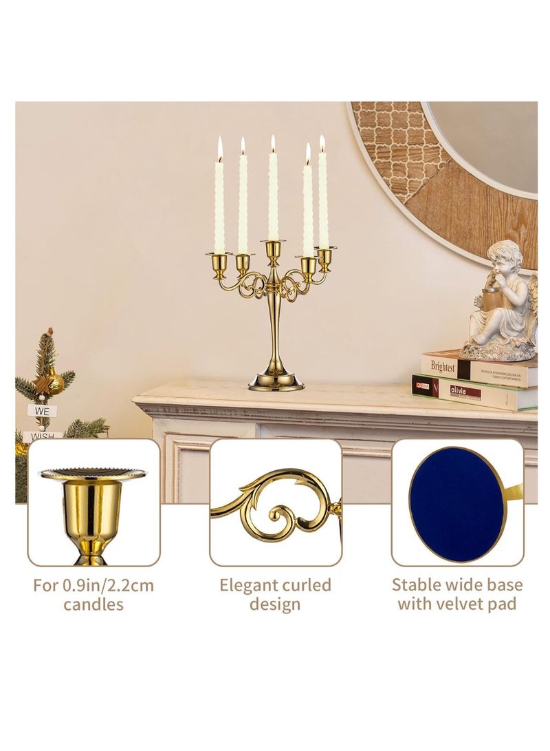 general 5 Arms Decorative Candle Holder For Wedding and Candlelight Dinner Gold - Image 3