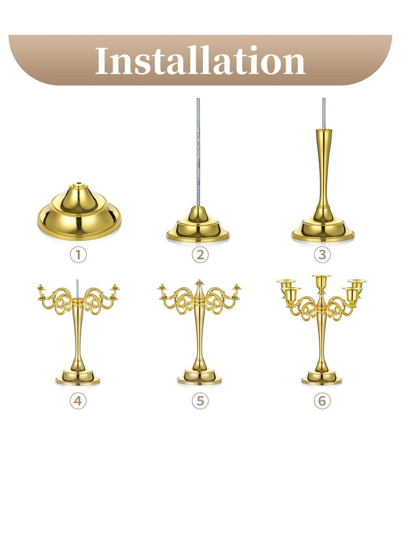 general 5 Arms Decorative Candle Holder For Wedding and Candlelight Dinner Gold - Image 5