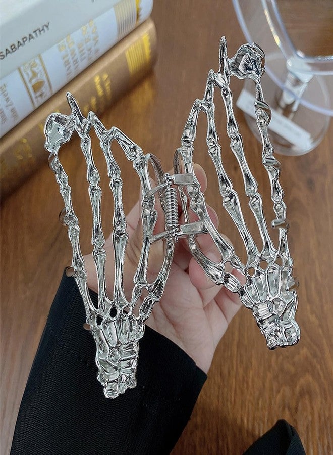 YKZFUI Fashion Gothic Bone Hand Hair Clips, Black Metal Halloween Hair for Girls, Bone Grip Clip Women Back Head Hairpin Shark Hairpin Designer Hair Accessories Hair Clip for Day of the Dead Decorations 2Pcs - Image 4