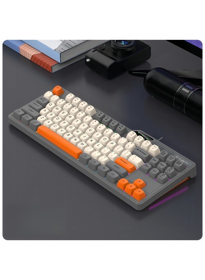 كي-سنيك لوحة مفاتيح سلكية K-Snake K870 ، 87 مفتاحا ، إضاءة خلفية قوس قزح ، أغطية مفاتيح ثلاثية الألوان لكمبيوتر محمول للألعاب - Image 1