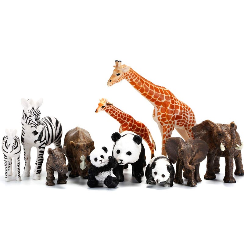 Kimicare 20 PCS Safari Animals Figures Toys, Realistic Plastic Animals Figurines, African Zoo Wild Jungle Animals Playset with Elephant, Giraffe, Lion, Tiger for Kids Party Supplies Cake Topper - Image 3