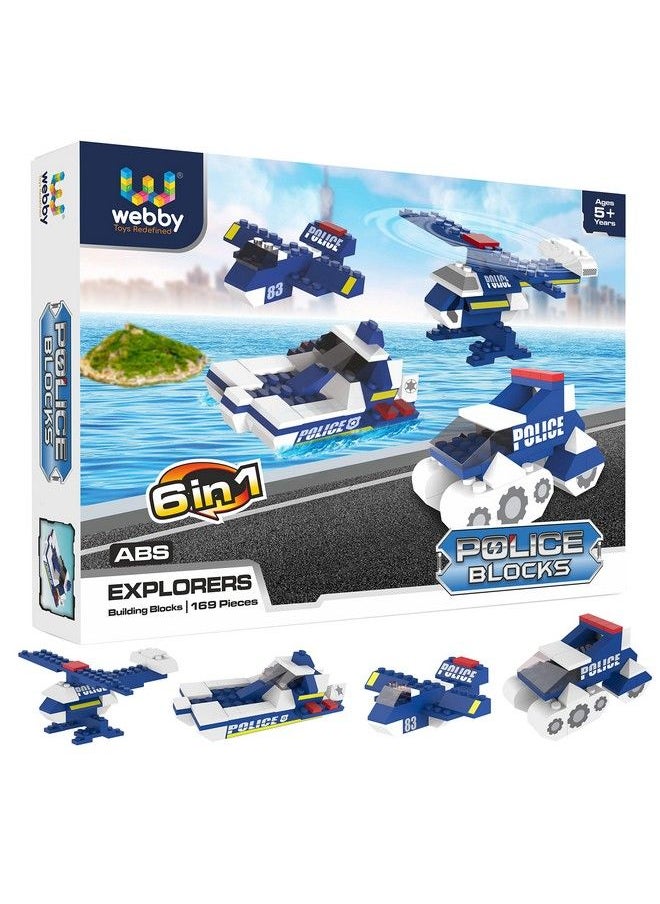 Webby 6 In 1 Police Abs Building Blocks Kit Adventure Play Set Fun Creative Toy Set For 5+ Years Kid (169 Pcs) Multicolor  - Image 2