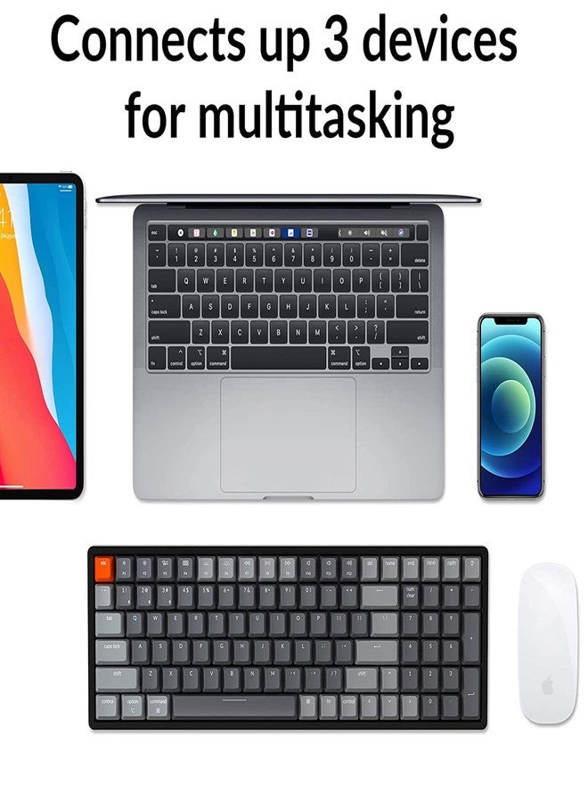 Keychron لوحة مفاتيح ميكانيكية للألعاب Keychron K4 لاسلكية بلوتوث/سلكية USB، 100 مفتاح بتصميم مضغوط 96% إضاءة خلفية RGB LED مفتاح Gateron G Pro Blue N-Key Rollover، إطار من الألمنيوم لنظامي Mac وWindows، الإصدار 2 - Image 4