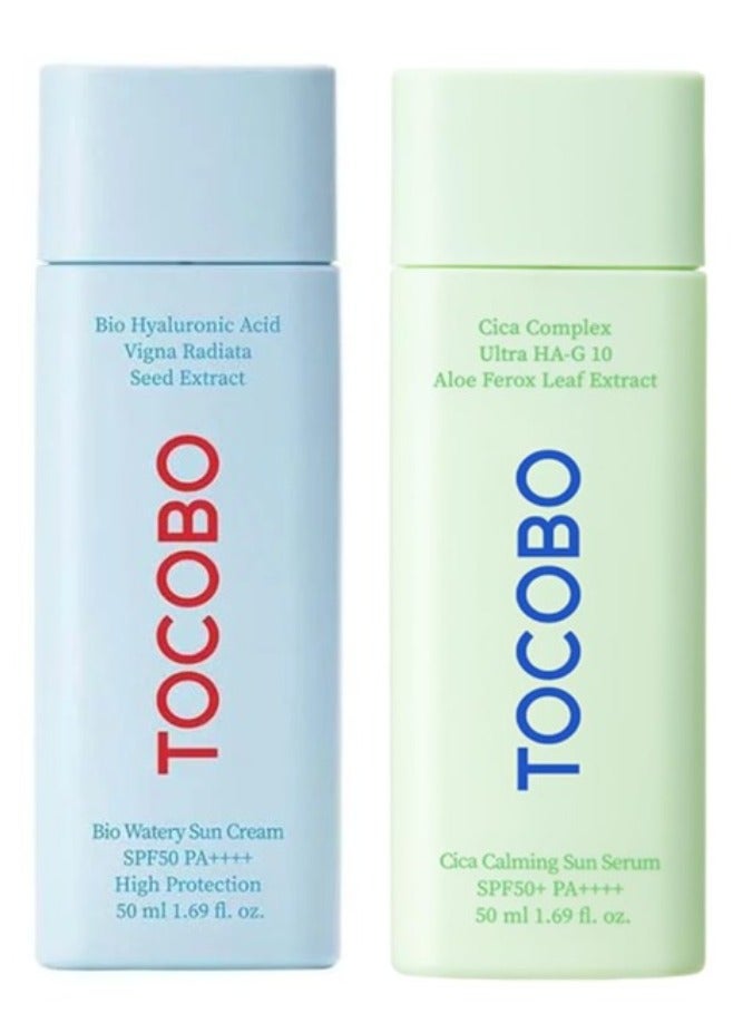 توكوبو كريم توكوبو بيو المائي للشمس بعامل حماية من الشمس 50+ (PA++++) - 50 مل + سيروم توكوبو سيكا المهدئ للشمس بعامل حماية من الشمس 50+ (PA++++) - 50 مل - Image 1