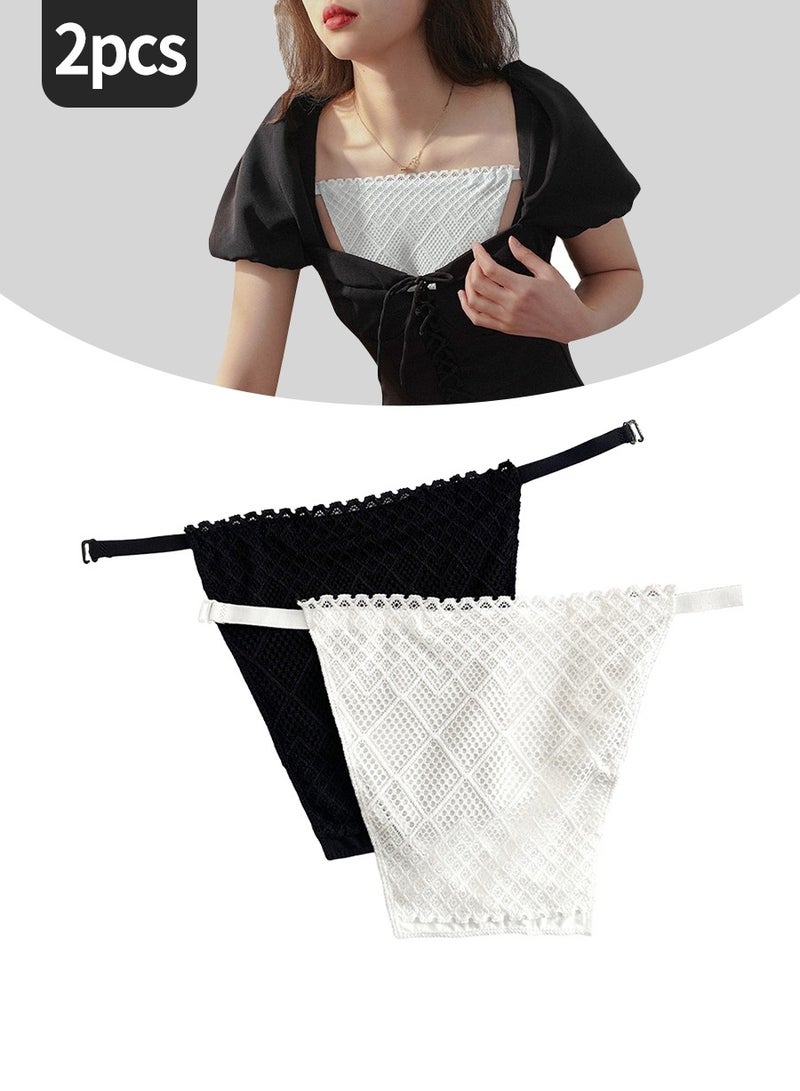 Beirui Women's Bustier, Prevent Neckline Exposure, Neckline Covering Lace Camisole, Women's Cotton Camisole Vest Cover, Clip-on Simulated Lace Camisole Vest  - Image 1