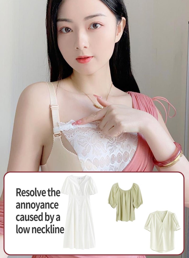 Beirui Women's Bustier, Prevent Neckline Exposure, Neckline Covering Lace Camisole, Women's Cotton Camisole Vest Cover, Clip-on Simulated Lace Camisole Vest  - Image 4