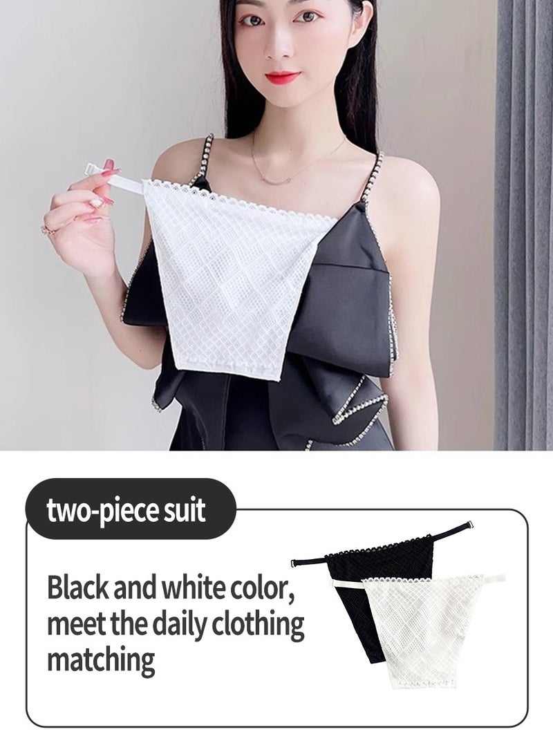 Beirui Women's Bustier, Prevent Neckline Exposure, Neckline Covering Lace Camisole, Women's Cotton Camisole Vest Cover, Clip-on Simulated Lace Camisole Vest  - Image 3