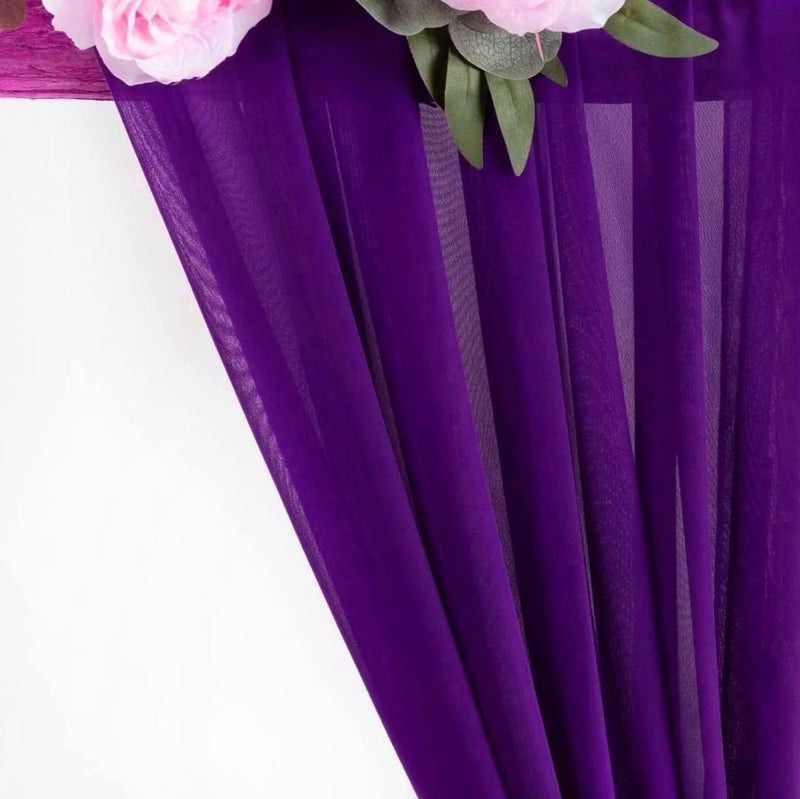 VRB DecTM Multi Purpose Net Fabric Cloth for Decoration, Trousseau Packing, Party Hall, Bouquet, Gift Packing, Pooja Room (10 Mtr, Purple), Abstract - Image 3