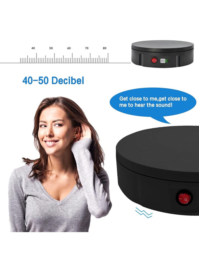 XiuWoo USB Electric Turntable Display Turntable with Remote Control Rotating Display Stand, with 5 Background Boards, 7-speed Adjustment,Suitable For Photography Jewelry Product Display Load-bearing 10KG - Image 4