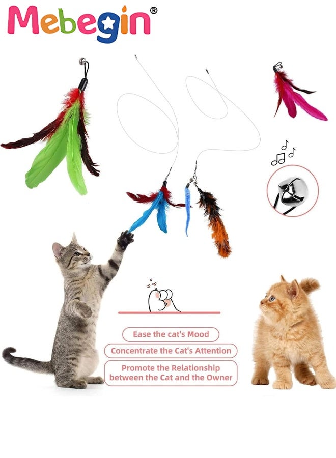 MEBEGIN 11PCS Cat Toys Set with Cat Teaser Stick, Feather Toys and Other Cat toys, Kitten Toys Assortments, Funny Interactive Cat Toys, Various Cat Enrichment Toys, Soft Safe Cat Toys(Random Color) - Image 2