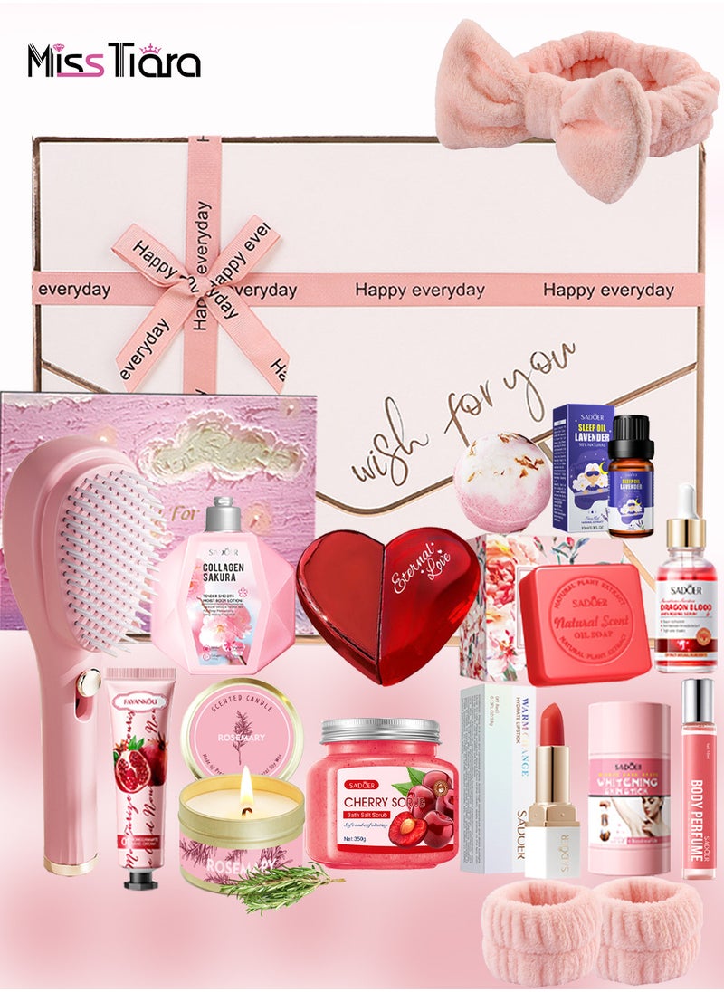 Gifts Basket for Women - Birthday Gift Box Set Contains 18 Items Inspirational Gift,Relaxing Spa Care Package for Women Friendship,Friend Gifts for Women