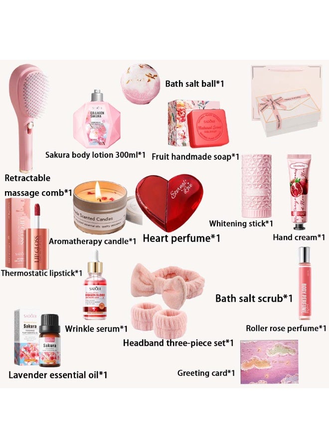 MissTiara Gifts Basket for Women - Valentine's Day,Birthday Gift Box Set Contains 16 Items Inspirational Gift,Relaxing Spa Care Package for Women Friendship,Friend Gifts for Wome - Image 2