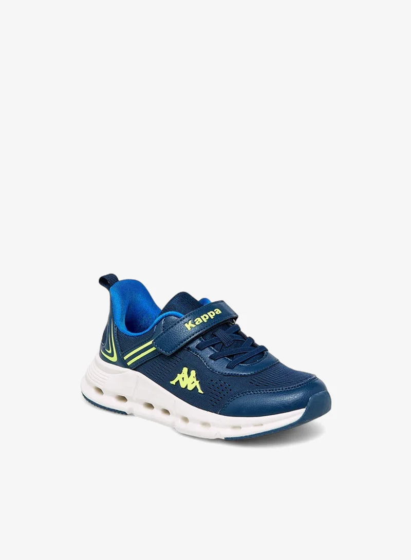 كابا أحذية رياضية للأطفال بتفاصيل شعار وإغلاق بشريط لاصق