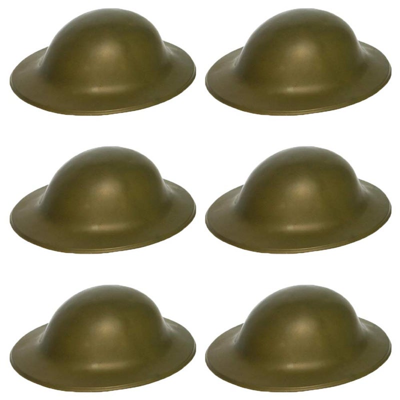 Generic HENBRANDT 6 x Green British Army Soldier Helmet WWII World War 2 Tommy Fancy Dress Costume Accessory 