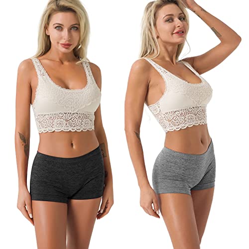 R RUXIA Women's Boyshort Panties Seamless Nylon Underwear Stretch Boxer Briefs 5 Pack - Image 2