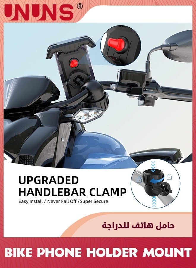 UNUNS Bike Phone Mount Holder,Motorcycle Phone Mount,Adjustable iPhone Bike Mount,Universal Handlebar Phone Mount For 4.7"-7.2" Phone,Quick Install,Phone Stand For Bicycle Motorcycle E-Bike Scooter Stroller  - Image 5