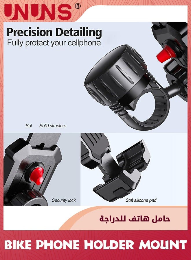 UNUNS Bike Phone Mount Holder,Motorcycle Phone Mount,Adjustable iPhone Bike Mount,Universal Handlebar Phone Mount For 4.7"-7.2" Phone,Quick Install,Phone Stand For Bicycle Motorcycle E-Bike Scooter Stroller  - Image 4