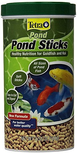 Tetra Pond Sticks, Koi Fish & Goldfish Food, Soft Sticks, Easy to Digest Floating Pond Fish Food, 3.53 ounces - Image 1