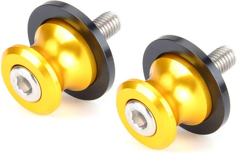 Goldfire 2Pcs 8MM M8 X1.5 Motorcycle Swing Arm Sliders Spools CNC Swing Arm Stand Screws For Kawasaki Z650 Z800 Z900 Z1000 Accessories(Yellow) - Image 1