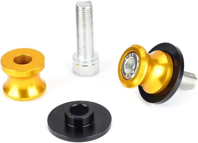 Goldfire 2Pcs 8MM M8 X1.5 Motorcycle Swing Arm Sliders Spools CNC Swing Arm Stand Screws For Kawasaki Z650 Z800 Z900 Z1000 Accessories(Yellow) - Image 3