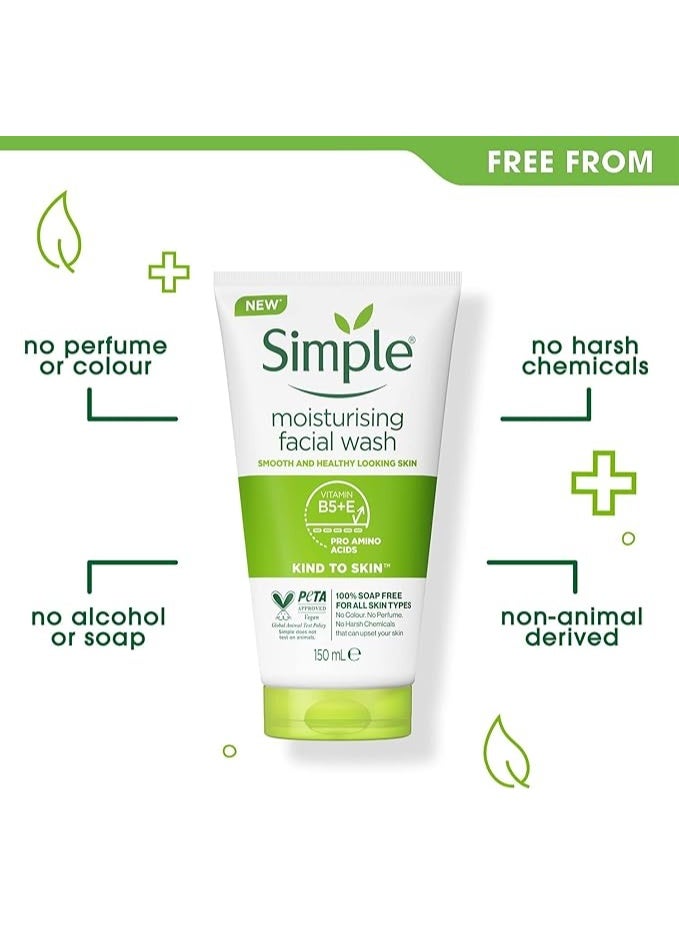 Simple Moisturizing Facial Wash - 150ml for Smooth and Healthy Skin - Image 3