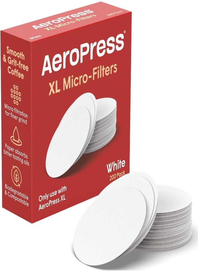 AeroPress - XL Replacement Filter Pack - Micro-Filters for AeroPress XL Coffee and Espresso Maker - 1 Pack (200 Count) - Image 1